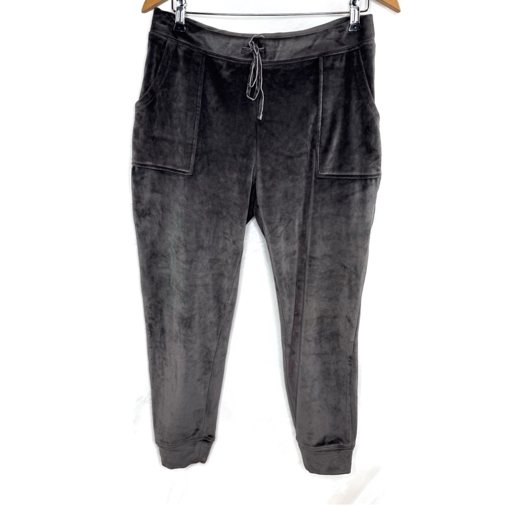 Cynthia Rowley Gray Velour Joggers Very Cozy front pockets